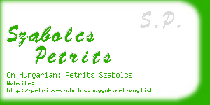 szabolcs petrits business card